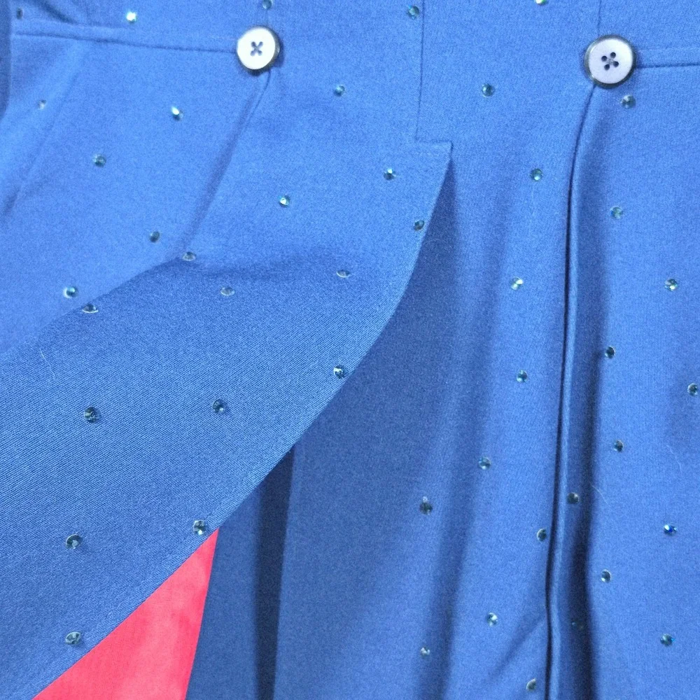 Harry‎ Hall Riding Apparel Blazer Saddleseat Jacket Rhinestone Embellished Blue